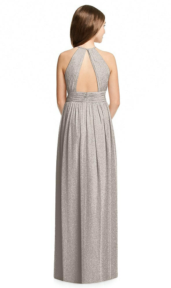 Back View - Taupe Silver Dessy Shimmer Junior Bridesmaid Dress JR539LS