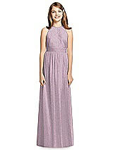 Front View Thumbnail - Suede Rose Silver Dessy Shimmer Junior Bridesmaid Dress JR539LS