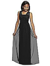 Front View Thumbnail - Black Silver Dessy Shimmer Junior Bridesmaid Dress JR543LS