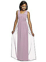 Front View Thumbnail - Suede Rose Silver Dessy Shimmer Junior Bridesmaid Dress JR543LS