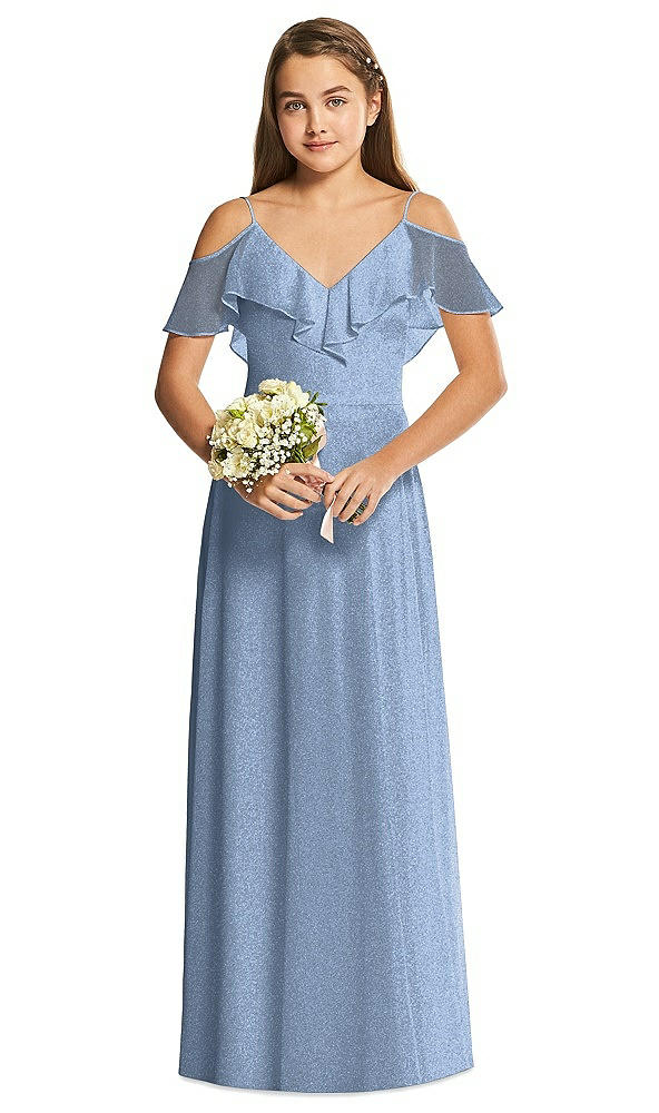 Front View - Cloudy Silver Dessy Collection Junior Bridesmaid Dress JR548LS