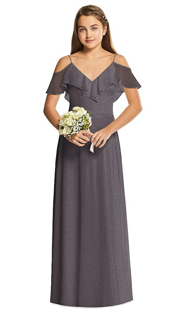 Front View - Stormy Silver Dessy Collection Junior Bridesmaid Dress JR548LS