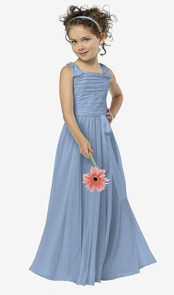 Front View - Cloudy Silver Flower Girl Shimmer Dress FL4033LS