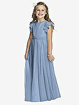 Front View Thumbnail - Cloudy Silver Flower Girl Shimmer Dress FL4038LS