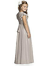 Rear View Thumbnail - Taupe Silver Flower Girl Shimmer Dress FL4038LS