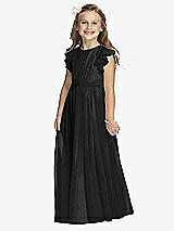Front View Thumbnail - Black Silver Flower Girl Shimmer Dress FL4038LS