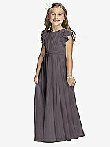 Front View Thumbnail - Stormy Silver Flower Girl Shimmer Dress FL4038LS
