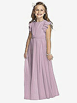 Front View Thumbnail - Suede Rose Silver Flower Girl Shimmer Dress FL4038LS