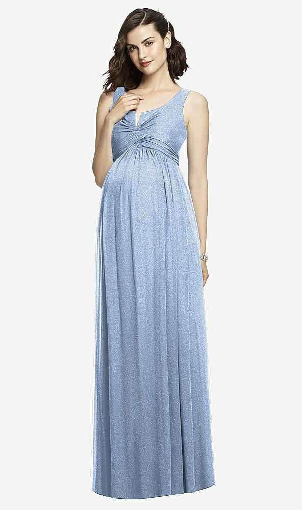 Front View - Cloudy Silver After Six Shimmer Maternity Bridesmaid Dress M424LS