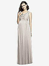 Front View Thumbnail - Taupe Silver After Six Shimmer Maternity Bridesmaid Dress M424LS