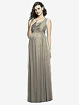 Front View Thumbnail - Mocha Gold After Six Shimmer Maternity Bridesmaid Dress M424LS