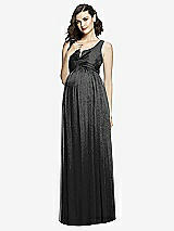 Front View Thumbnail - Black Silver After Six Shimmer Maternity Bridesmaid Dress M424LS
