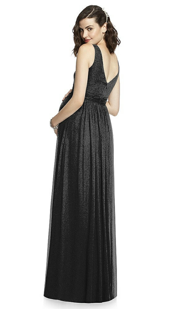 Back View - Black Silver After Six Shimmer Maternity Bridesmaid Dress M424LS