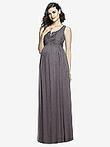 Front View Thumbnail - Stormy Silver After Six Shimmer Maternity Bridesmaid Dress M424LS