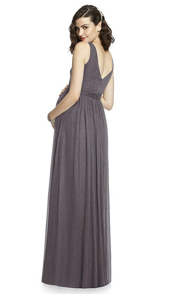 Back View - Stormy Silver After Six Shimmer Maternity Bridesmaid Dress M424LS