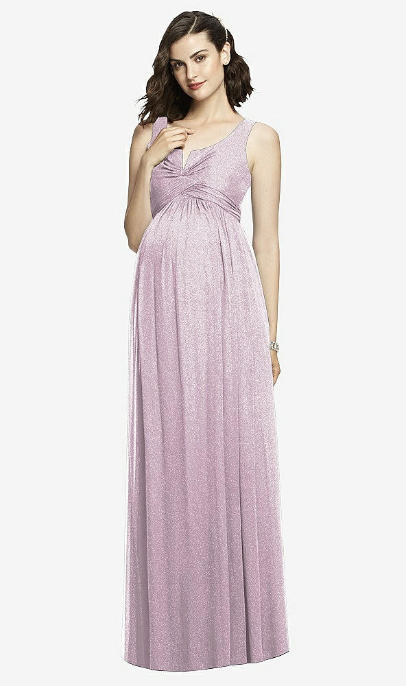 Front View - Suede Rose Silver After Six Shimmer Maternity Bridesmaid Dress M424LS
