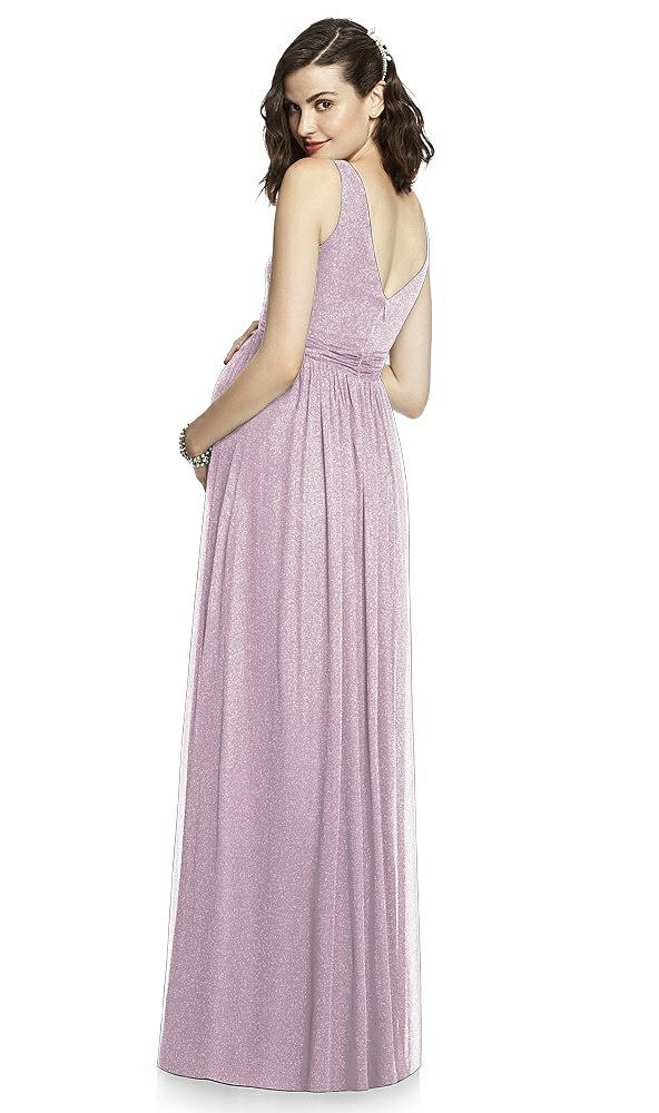 Back View - Suede Rose Silver After Six Shimmer Maternity Bridesmaid Dress M424LS
