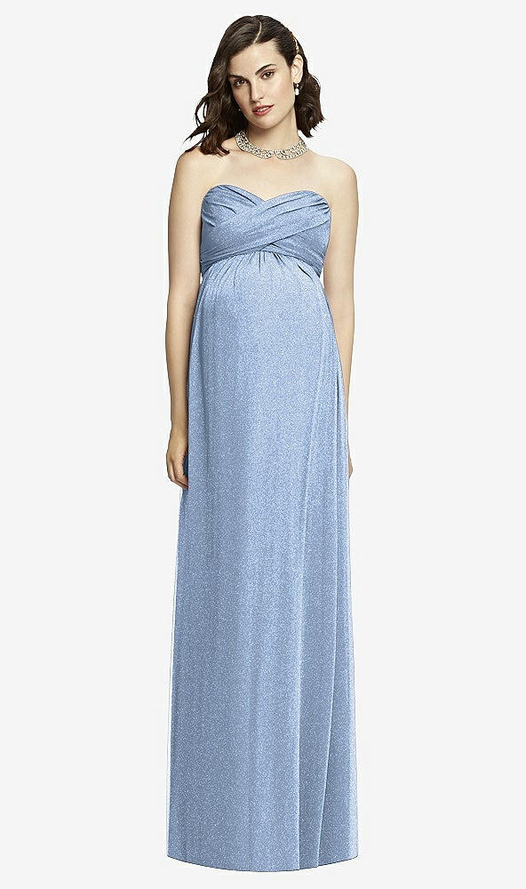 Front View - Cloudy Silver Dessy Shimmer Maternity Bridesmaid Dress M426LS