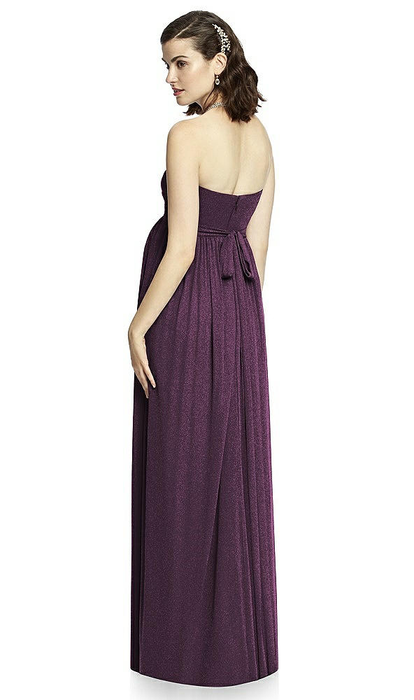 Back View - Aubergine Silver Dessy Shimmer Maternity Bridesmaid Dress M426LS
