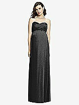 Front View Thumbnail - Black Silver Dessy Shimmer Maternity Bridesmaid Dress M426LS