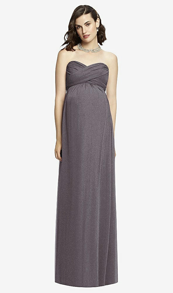 Front View - Stormy Silver Dessy Shimmer Maternity Bridesmaid Dress M426LS