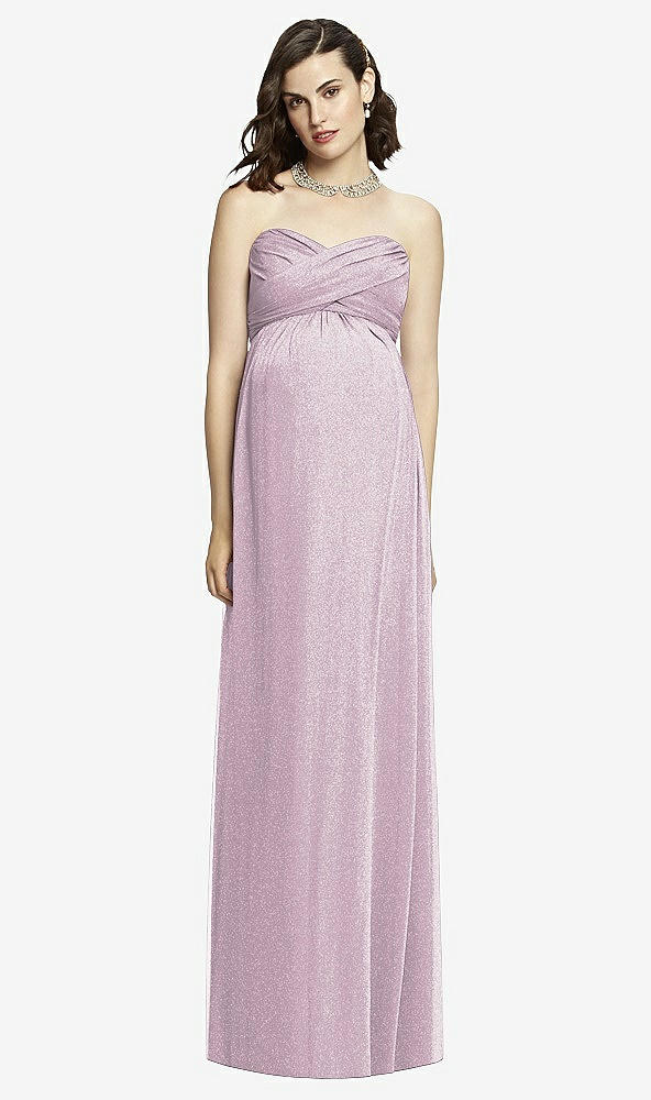 Front View - Suede Rose Silver Dessy Shimmer Maternity Bridesmaid Dress M426LS