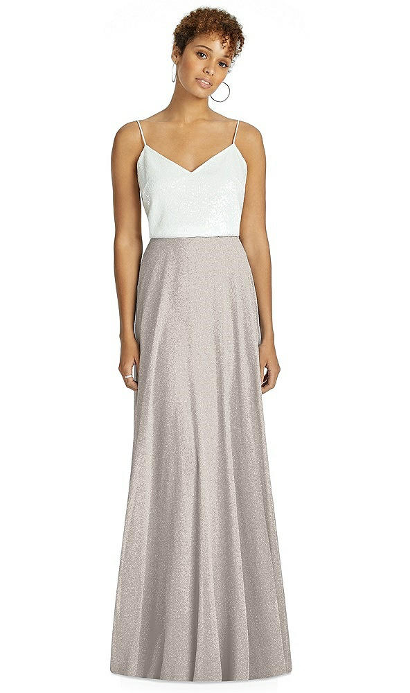 Front View - Taupe Silver After Six Bridesmaid Skirt S1518LS
