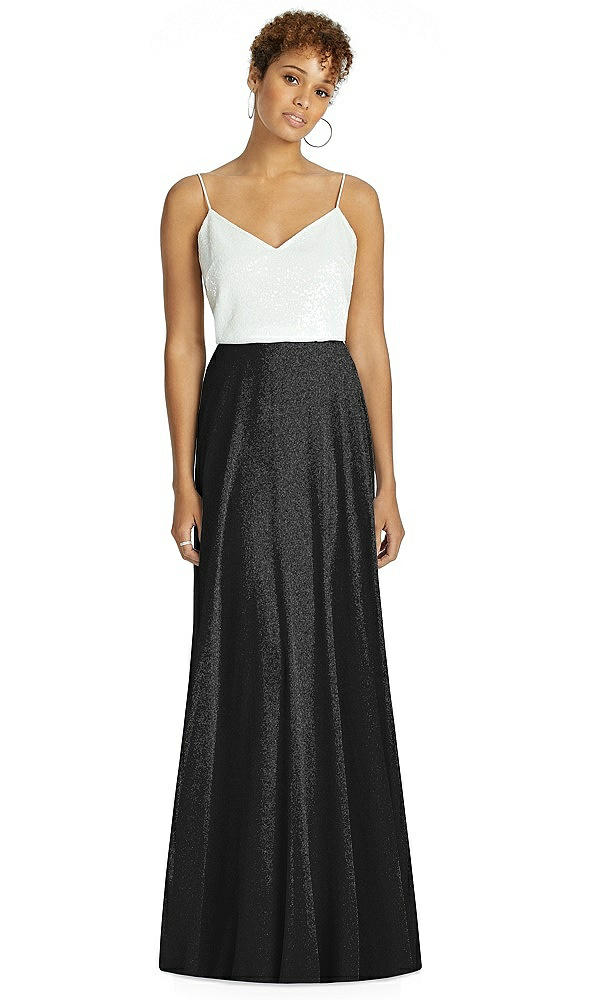 Front View - Black Silver After Six Bridesmaid Skirt S1518LS