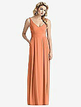 Front View Thumbnail - Sweet Melon Sleeveless Pleated Skirt Maxi Dress with Pockets