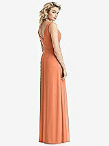 Rear View Thumbnail - Sweet Melon Sleeveless Pleated Skirt Maxi Dress with Pockets