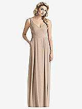 Front View Thumbnail - Topaz Sleeveless Pleated Skirt Maxi Dress with Pockets