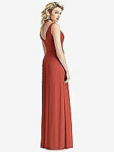 Rear View Thumbnail - Amber Sunset Sleeveless Pleated Skirt Maxi Dress with Pockets