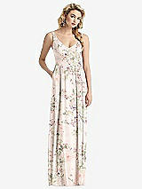 Front View Thumbnail - Blush Garden Sleeveless Pleated Skirt Maxi Dress with Pockets