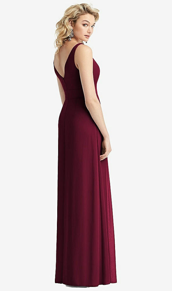 Back View - Cabernet Sleeveless Pleated Skirt Maxi Dress with Pockets