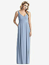 Front View Thumbnail - Cloudy Sleeveless Pleated Skirt Maxi Dress with Pockets