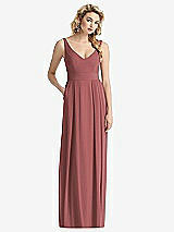 Front View Thumbnail - English Rose Sleeveless Pleated Skirt Maxi Dress with Pockets