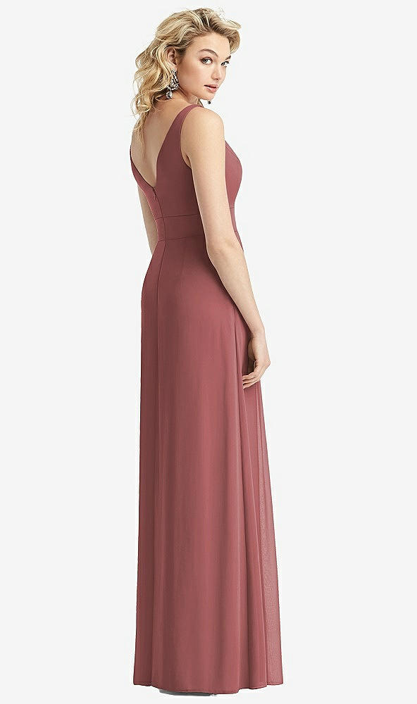 Back View - English Rose Sleeveless Pleated Skirt Maxi Dress with Pockets