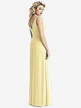 Rear View Thumbnail - Pale Yellow Sleeveless Pleated Skirt Maxi Dress with Pockets