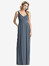 Front View Thumbnail - Silverstone Sleeveless Pleated Skirt Maxi Dress with Pockets
