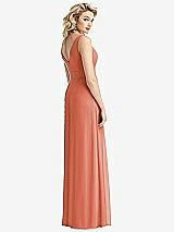 Rear View Thumbnail - Terracotta Copper Sleeveless Pleated Skirt Maxi Dress with Pockets