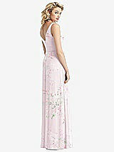 Rear View Thumbnail - Watercolor Print Sleeveless Pleated Skirt Maxi Dress with Pockets