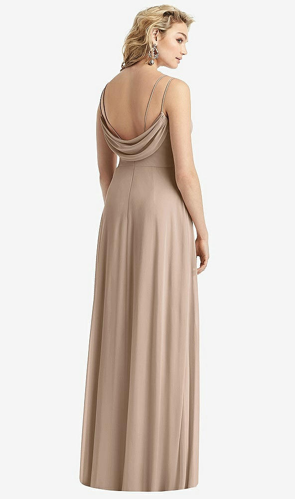 Front View - Topaz Cowl-Back Double Strap Maxi Dress with Side Slit