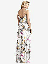 Front View Thumbnail - Butterfly Botanica Ivory Cowl-Back Double Strap Maxi Dress with Side Slit
