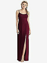 Rear View Thumbnail - Cabernet Cowl-Back Double Strap Maxi Dress with Side Slit