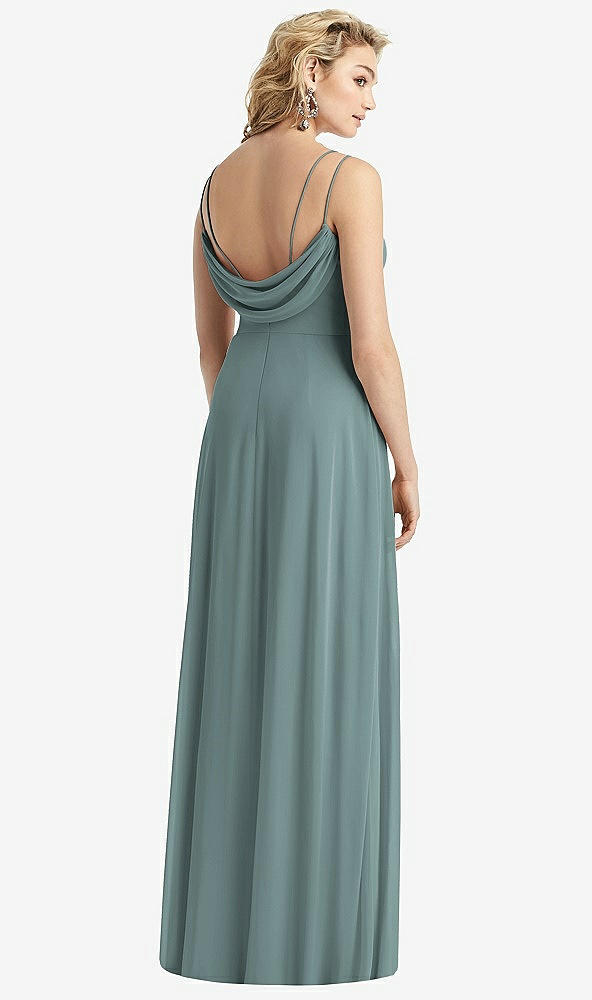 Front View - Icelandic Cowl-Back Double Strap Maxi Dress with Side Slit