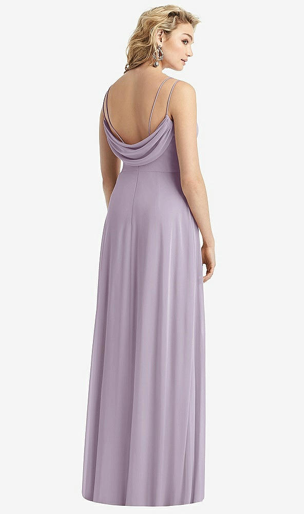 Front View - Lilac Haze Cowl-Back Double Strap Maxi Dress with Side Slit