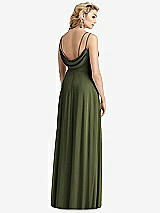 Front View Thumbnail - Olive Green Cowl-Back Double Strap Maxi Dress with Side Slit