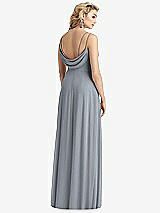 Front View Thumbnail - Platinum Cowl-Back Double Strap Maxi Dress with Side Slit