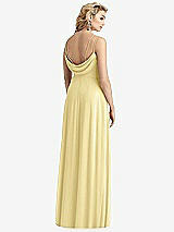 Front View Thumbnail - Pale Yellow Cowl-Back Double Strap Maxi Dress with Side Slit