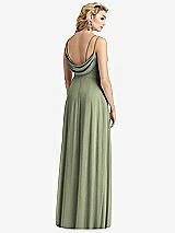Front View Thumbnail - Sage Cowl-Back Double Strap Maxi Dress with Side Slit